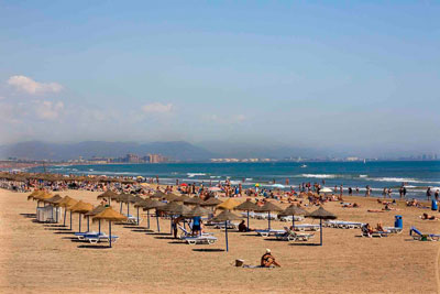 Bildes des Strandes von Valencia